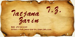 Tatjana Zarin vizit kartica